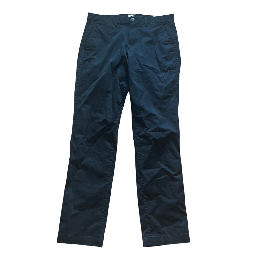 Gap Essential Khaki Straight Fit Pants Mens 34x34 Black Chinos Cotton Twill